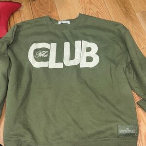 WeWoreWhat Olive Green Crew Neck Sweater